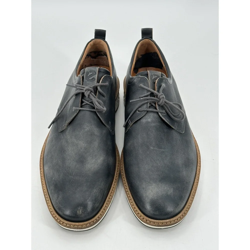 ECCO ST.1‎ Hybrid Leather Plain Toe Oxford Shoes Men's Size 11-11.5 Blue